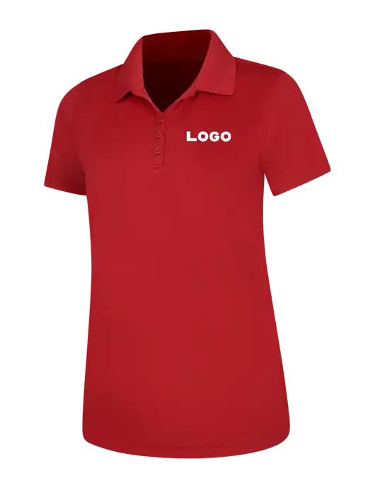 Red Womens Dry Zone UV Mesh Polo w/Logo