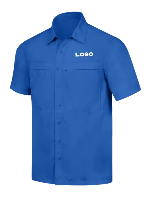 Dark Royal Short Sleeve UV Daybreak Shirt w/Logo