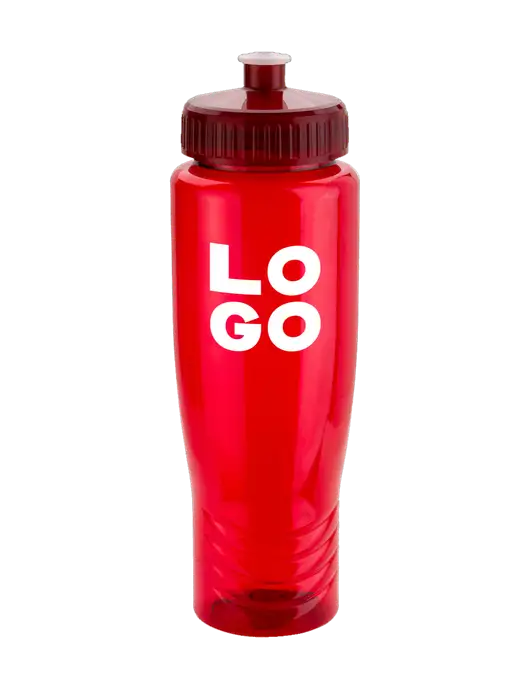 Roam Red 28 oz Eco-Polyclear Bottle with Push Pull Lid w/Logo