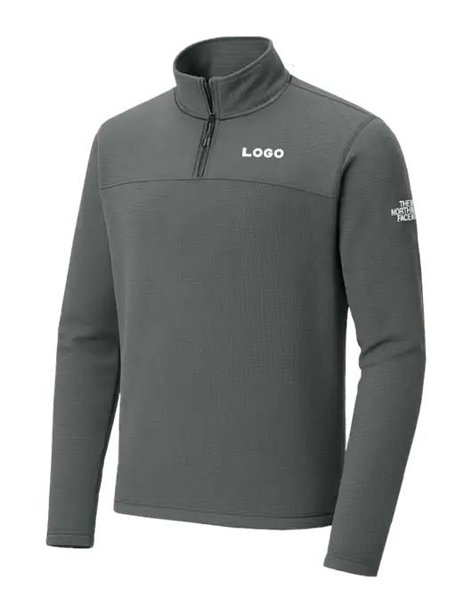 The North Face Aim 1/4-Zip Dark Medium Grey Fleece w/Logo