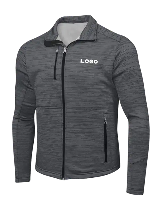 Dark Grey Digi Stripe Fleece Jacket w/Logo