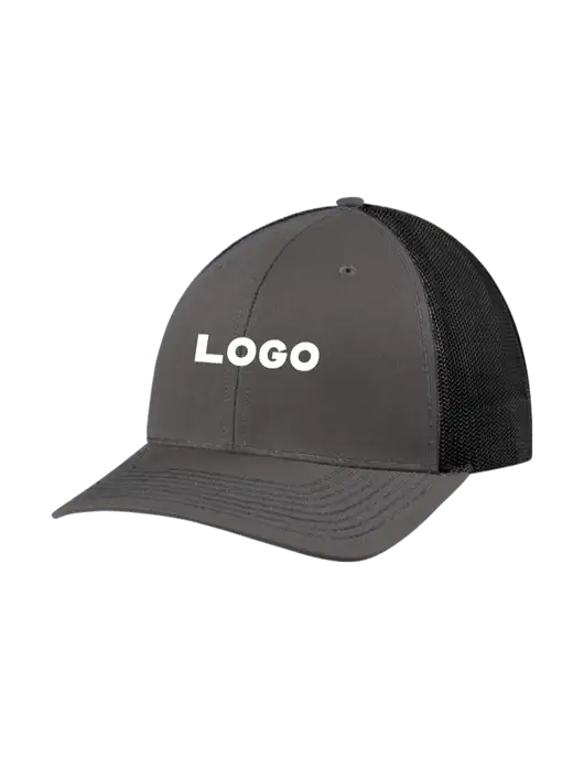 Richardson Adjustable Snapback Original 112 Trucker Cap Dark Grey w/Black Mesh w/Logo