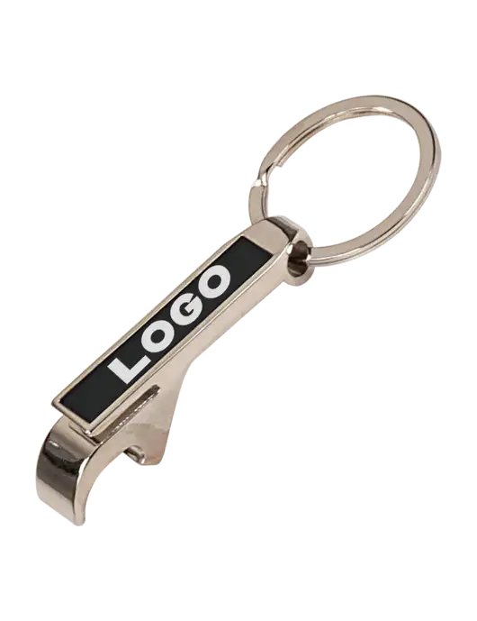 Black Bottle Opener Keychain w/Logo