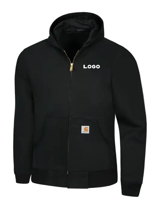 Carhartt Black Thermal Lined Duck Active Jacket w/Logo