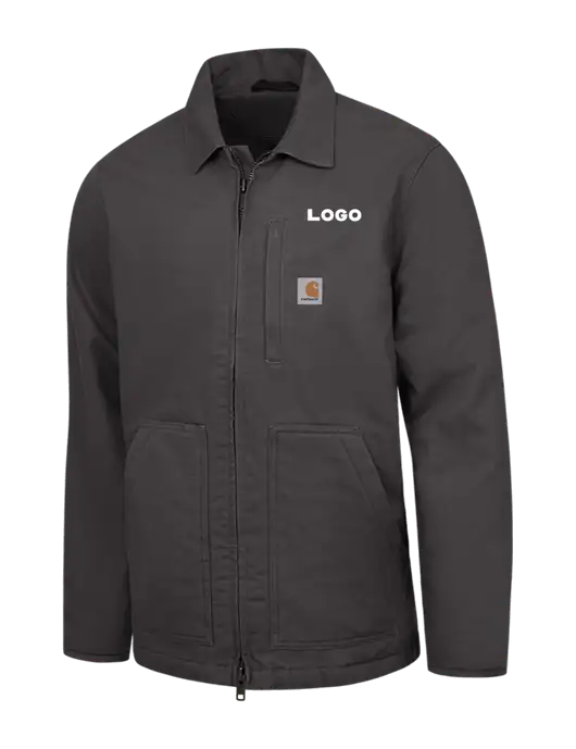 Carhartt Dark Grey Sherpa-Lined Coat w/Logo