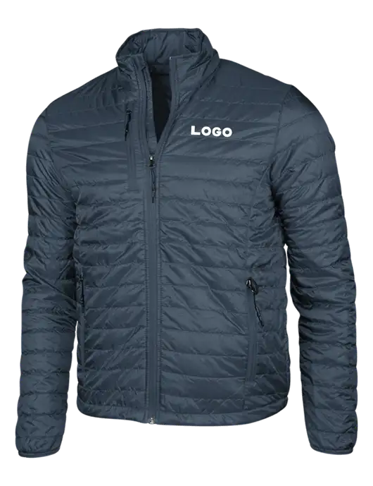 Navy Puffy Packable Jacket w/Logo