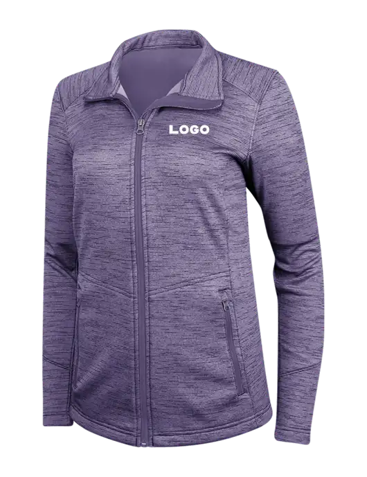 Purple Womens Digi Stripe Fleece Jacket w/Logo