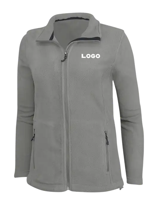 Womens Medium Grey Fleece Jacket w/Logo