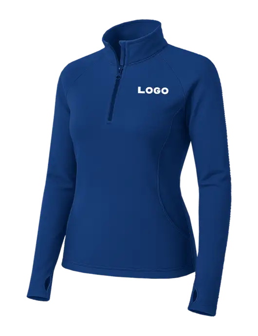 Dark Royal Womens Sport Wick Stretch 1/4 Zip Pullover w/Logo