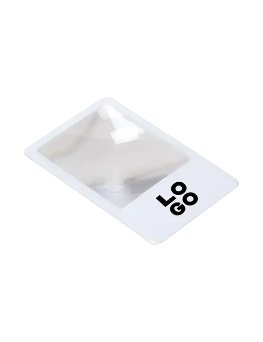 White OptiCard Pocket Magnifier w/Logo