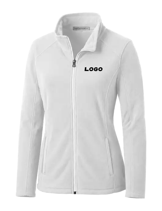 White Womens Microfleece Jacket w/Logo