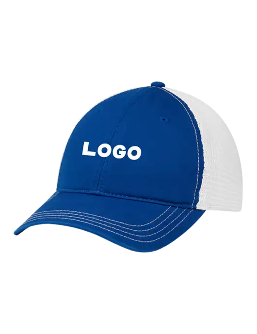 Richardson 111 Garment Washed Trucker Cap Royal w/White Mesh w/Logo