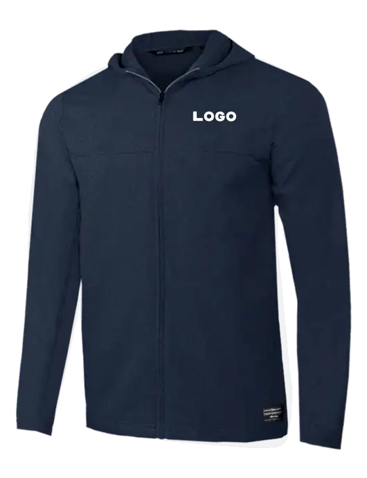 TravisMathew Dark Heather Navy Balboa Hooded Full-Zip Jacket w/Logo