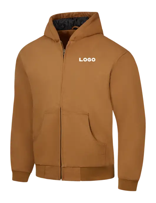 CornerStone Light Brown Duck Cloth Hooded Work Jacket w/Logo