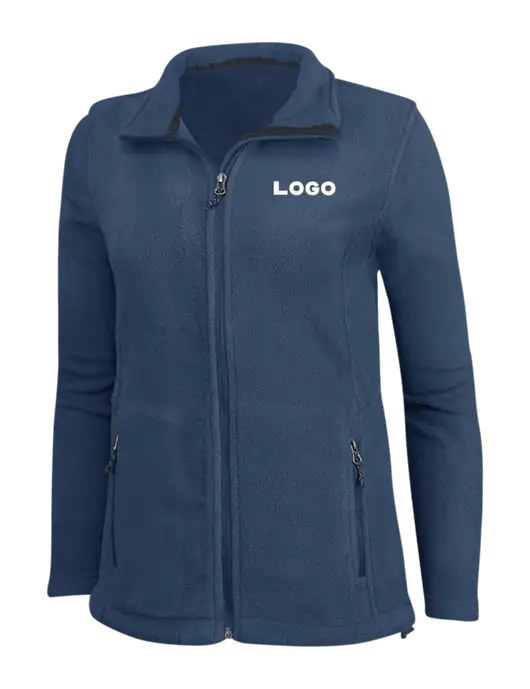 Womens Light Navy Fleece Jacket w/Logo