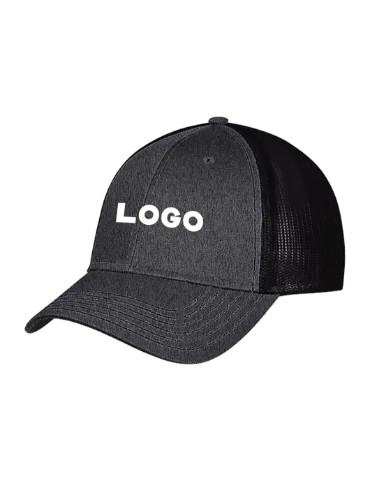 Charcoal Heather/Black Mesh Trucker Cap Snap Back w/Logo