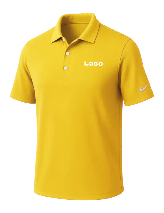 NIKE Yellow Gold Dri-Fit Micro Pique 2.0 Polo
 w/Logo