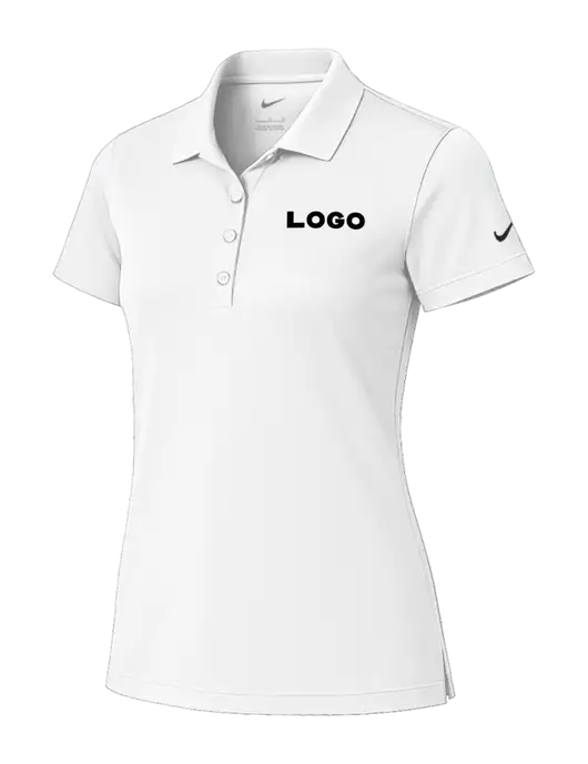 Nike Womens White Tech Basic Dri-FIT Polo
 w/Logo