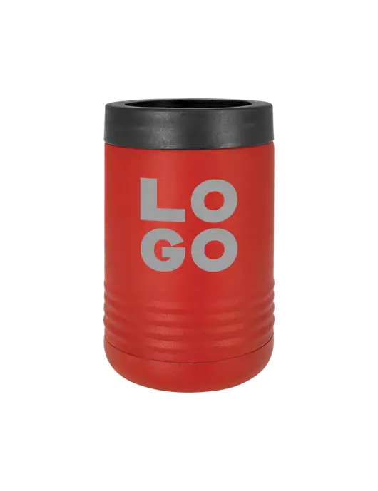 Polar Camel 12 oz Powder Coated Red Vacuum Insulated Beverage Holder w/Logo
