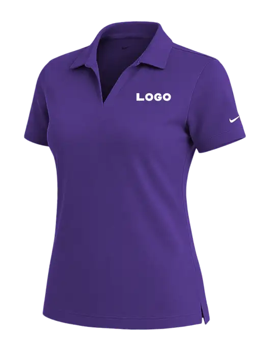 NIKE Purple Womens Dri-Fit Micro Pique Polo w/Logo