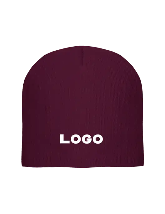 Solid Maroon Element Knit Beanie w/Logo