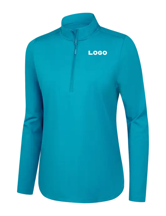  Womens Light Sapphire C-FREE Double Knit 1/4-Zip w/Logo