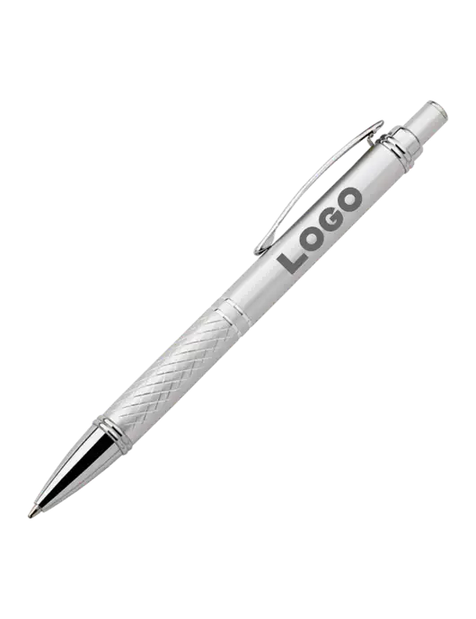 Silver Stellar Scribe Pen - Black Ink w/Logo