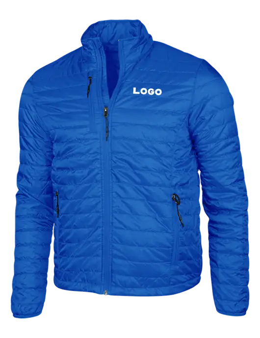 Dark Royal Blue Puffy Packable Jacket w/Logo