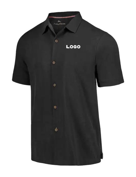 Tommy Bahama Black Tropic Isles Short Sleeve Shirt w/Logo