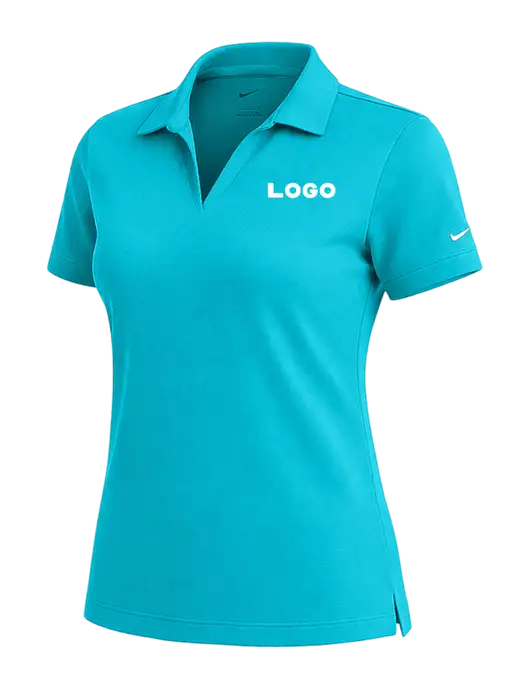NIKE Sapphire Blue Womens Dri-Fit Micro Pique Polo w/Logo