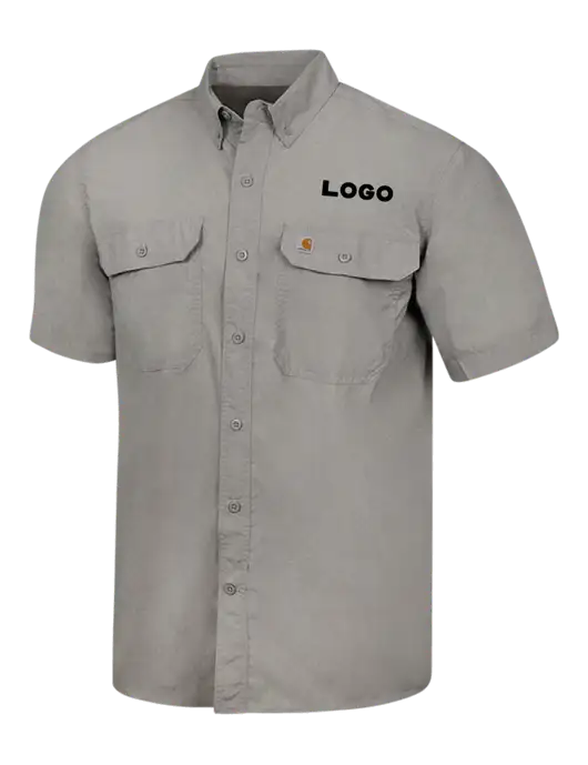 Carhartt Force Light Grey Solid Short Sleeve Shirt w/Logo