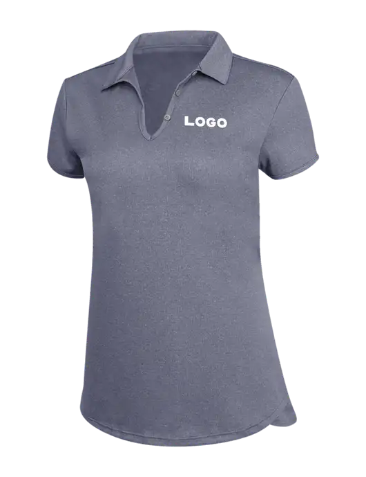 True Navy Womens Trace Heather Polo w/Logo