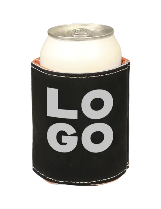 Black Leatherette Beverage Holder w/Logo
