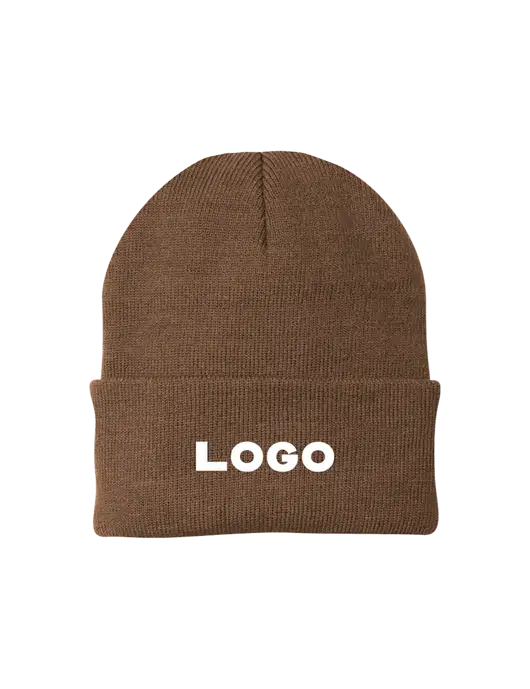 Brown Knit Cap w/Logo