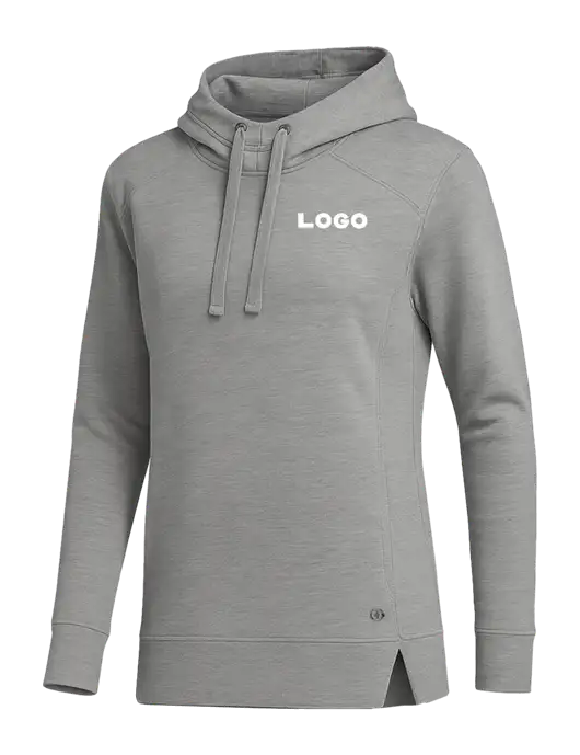 OGIO Heather Grey Womens Luuma Pullover Fleece Hoodie w/Logo
