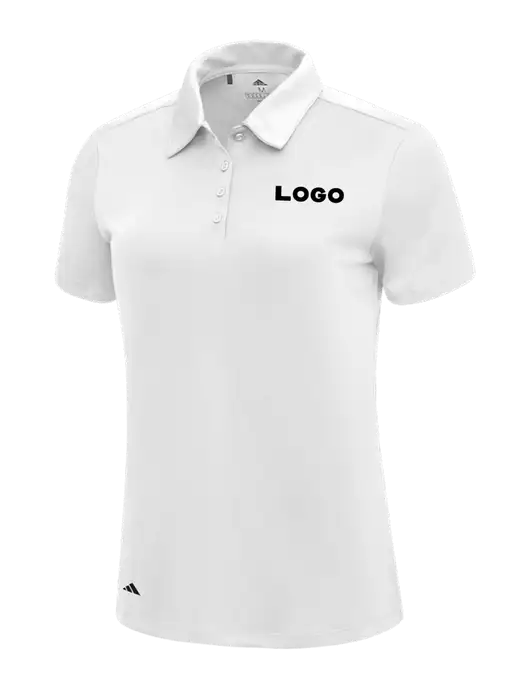 Adidas White Womens Ultimate Solid Polo w/Logo