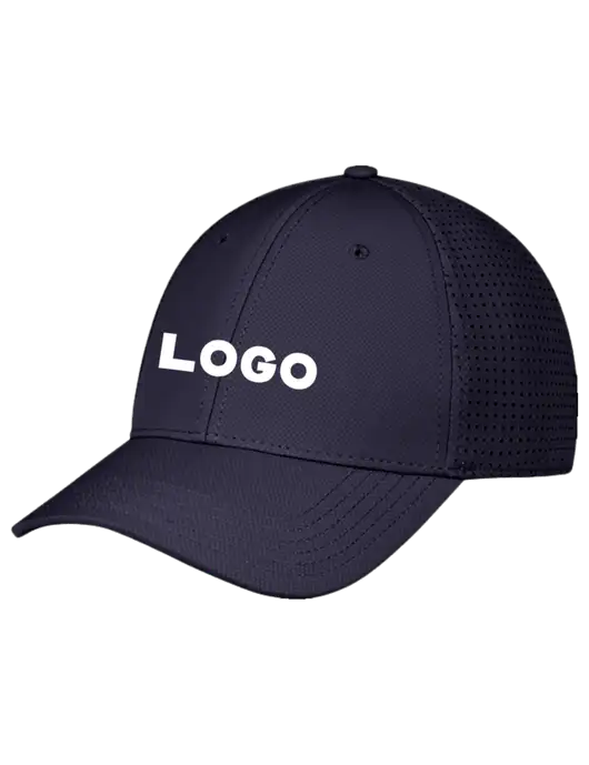 Navy Performance Stretchable Cap Hook & Loop w/Logo