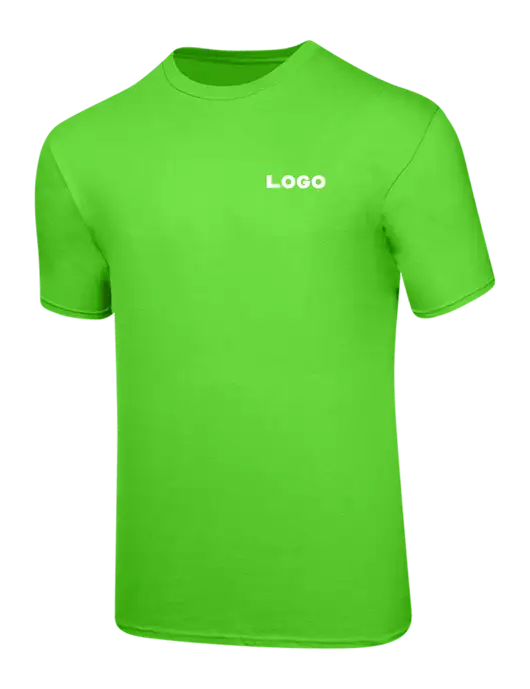 Ring Spun Safety Green 4.5 oz T-Shirt w/Logo