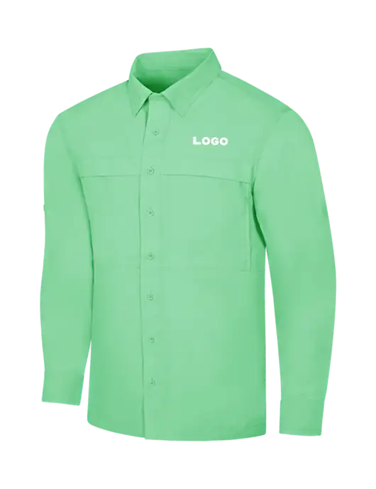 Light Green Long Sleeve UV Daybreak Shirt w/Logo