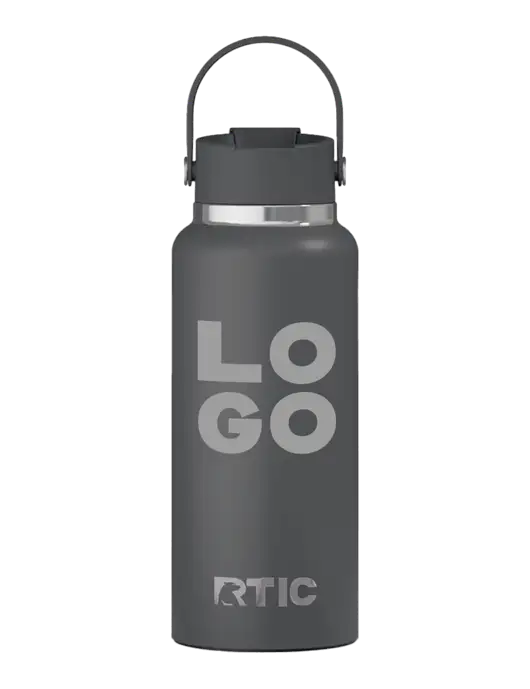 RTIC Outback 32 oz Charcoal Bottle w/Logo