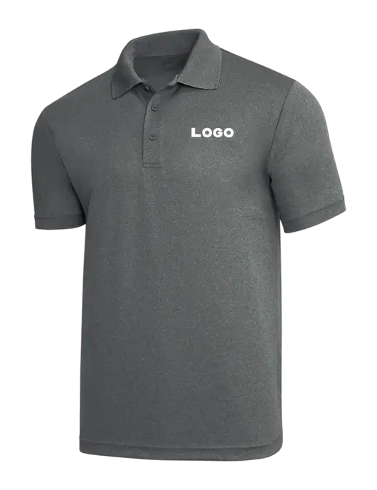 Medium Grey Heather PosiCharge RacerMesh Polo w/Logo