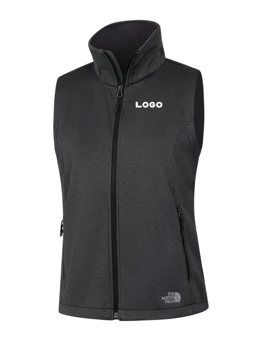 The North Face Womens Dark Grey Heather Ridgewall Soft Shell Vest  w/Logo