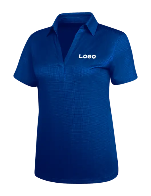 Dark Royal Blue Womens Performance Fine Jacquard Polo w/Logo