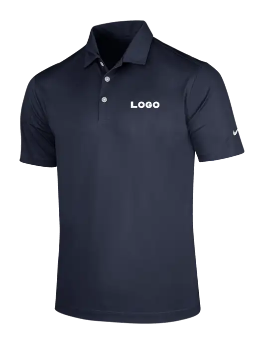 NIKE Dark Navy Dri-Fit Vertical Mesh Polo w/Logo