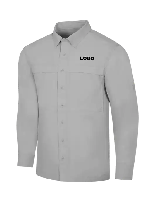 Light Grey Long Sleeve UV Daybreak Shirt w/Logo