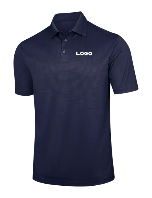 Navy Performance Fine Jacquard Polo w/Logo
