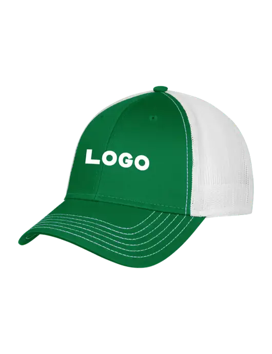 Kelly/White Mesh Trucker Cap Snap Back w/Logo