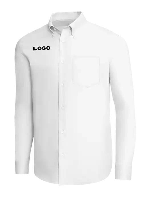 Brooks Brothers White Wrinkle-Free Stretch Pinpoint Shirt w/Logo