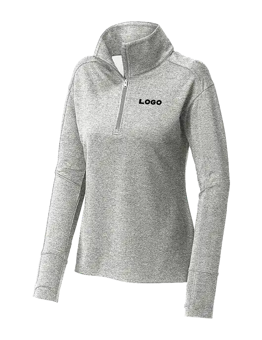 Womens Sport-Wick Flex Fleece Light Grey Heather 1/4-Zip w/Logo