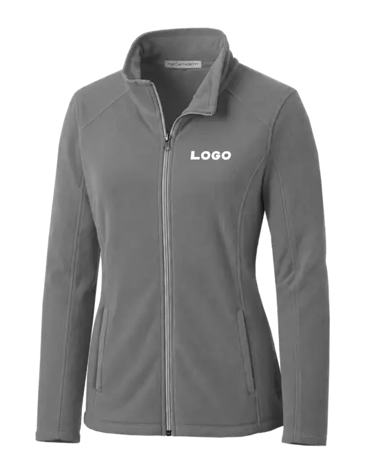 Medium Grey Womens Microfleece Jacket w/Logo